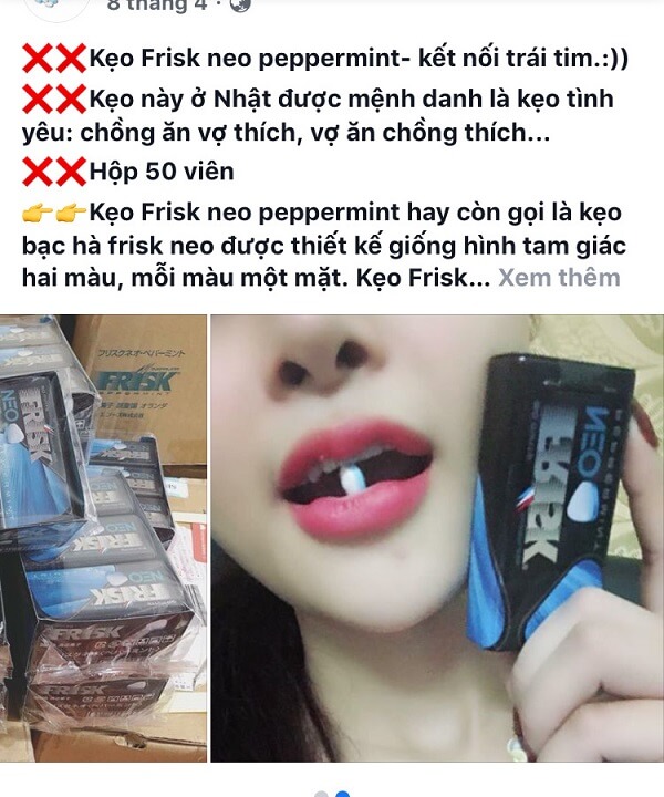 Kẹo ngậm Frisk Neo được mệnh danh là “kẹo ngậm phòng the” nên công dụng chính là hỗ trợ tăng sự phấn khích, kích thích và cảm hứng Kẹo ngậm Frisk Neo được mệnh danh là “kẹo ngậm phòng the” nên công dụng chính là hỗ trợ tăng sự phấn khích, kích thích và cảm hứng