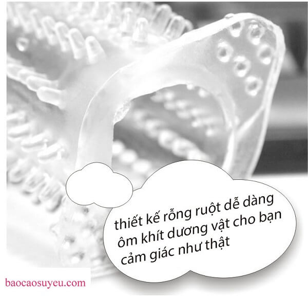 Với màu sắc trong suốt, xung quanh bao đôn là những đường gân gai nhọn khiến chị em thêm thăng hoa Với màu sắc trong suốt, xung quanh bao đôn là những đường gân gai nhọn khiến chị em thêm thăng hoa