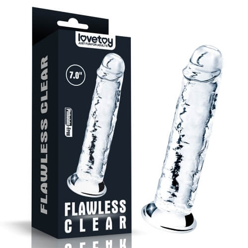 Dương vật trong suốt cao cấp được sản xuất bởi hãng sextoy Lybaile với chất liệu chính là silicone trong suốt
