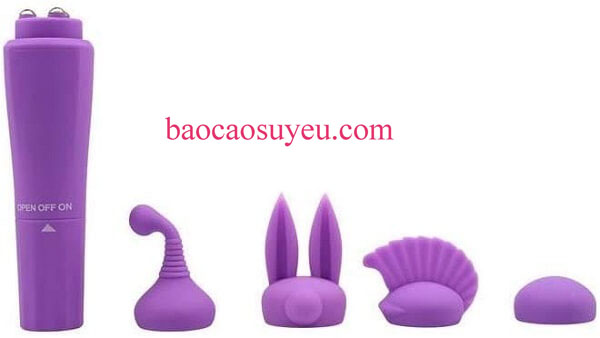 Máy rung âm đạo nhỏ gọn đi kèm 4 đầu hình dáng khác nhau mang tới sự kích thích hưng phấn riêng biệt Máy rung âm đạo nhỏ gọn đi kèm 4 đầu hình dáng khác nhau mang tới sự kích thích hưng phấn riêng biệt