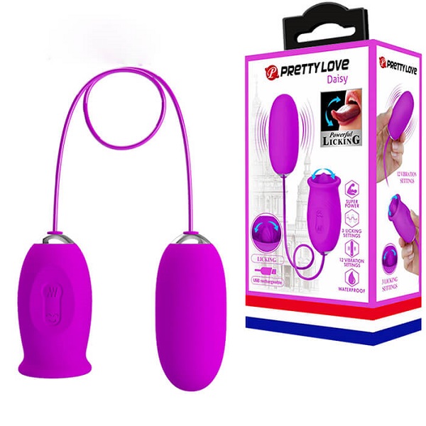 Trứng rung và liếm 2 đầu PrettyLove Daisy, kích thích cao độ Trứng rung và liếm 2 đầu PrettyLove Daisy, kích thích cao độ