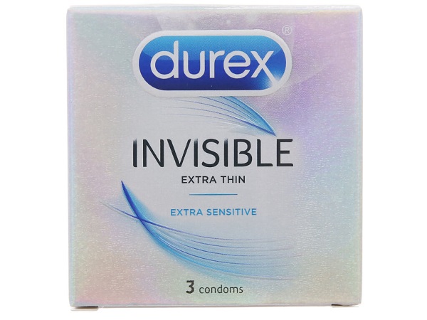 Bao cao su Durex Invisible 52mm hộp 3 cái Bao cao su Durex Invisible 52mm hộp 3 cái
