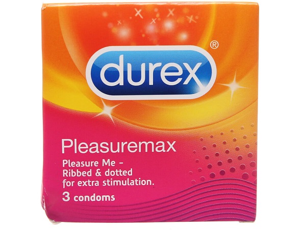 Bao cao su Durex Pleasuremax hộp 3 cái với kết cấu gân Bao cao su Durex Pleasuremax hộp 3 cái với kết cấu gân