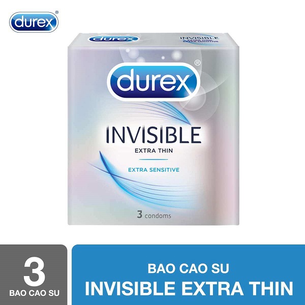 Hộp 3 cái bao cao su Durex Invisible