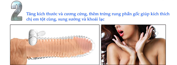 Bao cao su Đôn dên silicon siêu mềm tăng kích cỡ dương vật như ý