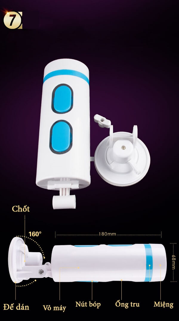 Cốc thủ dâm tách đôi có đế gắn tường xoay được với góc 160 độ vô cùng tiện lợi