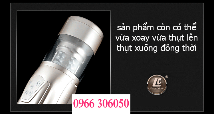 Máy thủ dâm vừa xoay vừa thụt bú mút dương vật