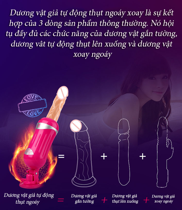 Dương vật giả tự động thụt xoay