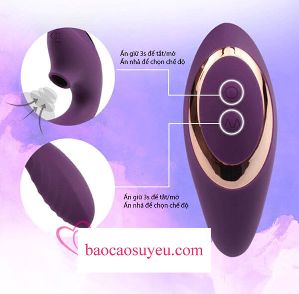 Chỉ với 2 nút điều khiển là nàng đã dễ dàng sử dụng máy massage âm vật ngay lập tức rồi 