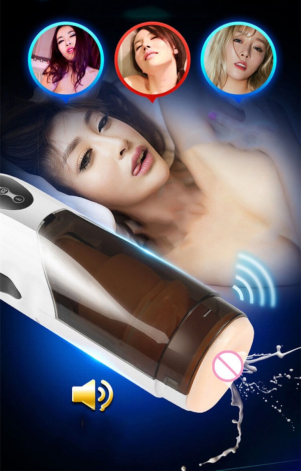 Máy bú mút dương vật tự động nhỏ gọn có sưởi ấm
