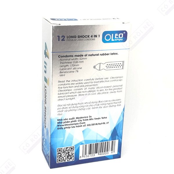Mua Combo Bao Cao Su Oleo 4in1 long shock nhập khẫu Hàn Quốc giá tốt.
