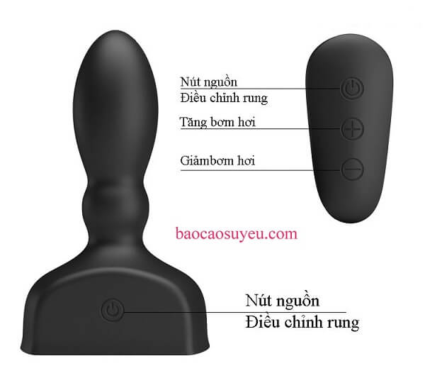 Thiết kế nút điều chỉnh chế độ rung và bơm hơi của máy massage hậu môn rõ ràng không làm gián đoạn cuộc vui Thiết kế nút điều chỉnh chế độ rung và bơm hơi của máy massage hậu môn rõ ràng không làm gián đoạn cuộc vui