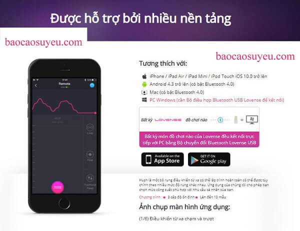 Điều khiển từ xa thông qua App giúp đối phương dễ dàng lựa chọn cường độ rung cho bản thân mình 