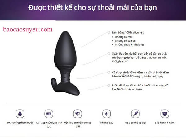 Lỗ nhị luôn được massage để đạt khoái cảm bằng máy rung hậu môn nam với chất liệu an toàn
