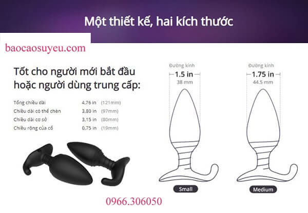 Phích cắm hậu môn thon dài phần đầu sẽ dễ dàng thao tác khi nhét vào “lỗ nhị” mà không hề gây đau đớn