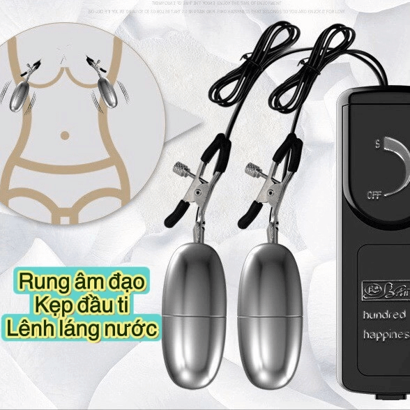 Sextoy trứng rung đôi cực mạnh có kẹp massage ngực được thiết kế vô cùng đặc biệt làm mát xa kích thích cho ngực và âm vật tạo cảm giác sung sướng cho bạn
