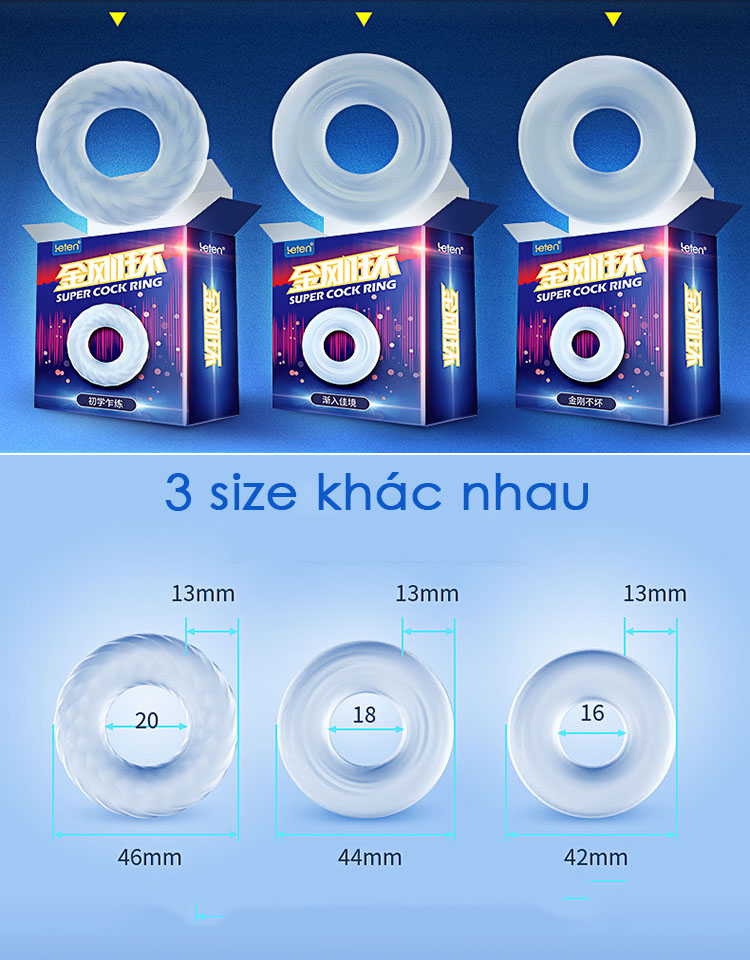 Vòng silicon chống xuất tinh sớm Leten super cock hỗ trợ quý ông lấy lại bãn lĩnh
